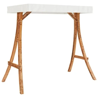 Imagen de vidaXL Estructura Columpio y Techo Soporte Accesorio Asiento Silla Jardín Patio Terraza Balcón Exterior Decoración Crema Madera Curvada Acabado Teca
