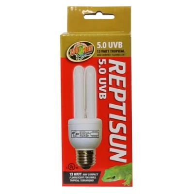 Imagen de Zoomed Reptisun Lámpara de Terrario y Reptil 13 Watt, 5.0 UVB, UVA, Bombilla Para Reptiles, Tortugas, Ranas Plantas