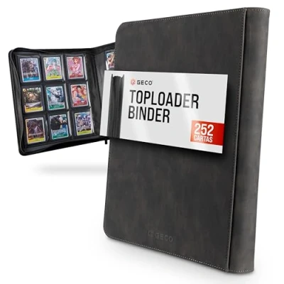 Imagen de Toploader Binder Álbum Premium de 9 compartimentos con 252 para estándar 3&#039;&#039;x4&#039;&#039; cromos Carpeta Negro