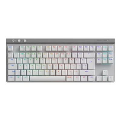 Imagen de Logitech G G515 Lightspeed TKL de Perfil bajo Teclado para Gaming inalámbrico, RGB LIGHTSYNC, diseño Fino sin numérico, Teclas PBT, interruptores mecánicos táctiles QWERTY Español Blanco