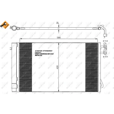 Imagen de NRF EASY FIT 35743 Condensador con secador, junta anular 15,4 13,8 Aluminio 580 BMW: 3 Coupé, Berlina, 1 Hatchback