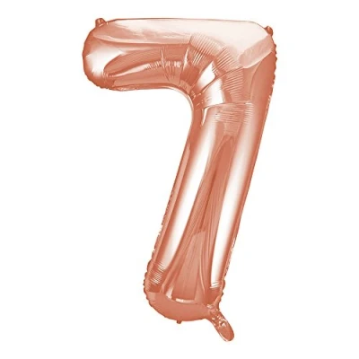 Imagen de Unique Party Globo gigante número 7, Color oro rosa, 86 cm (55877) , color/modelo surtido