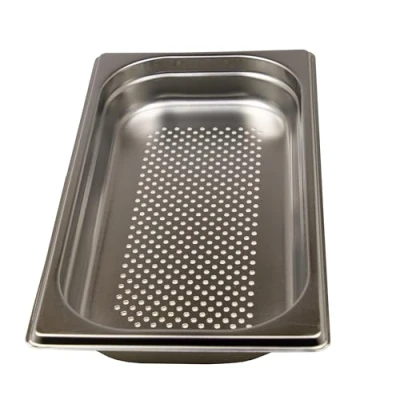 Imagen de AcMax GN 1/3 Contenedor Gastronorm acero inoxidable 1,5 litros fondo 40mm perforado.