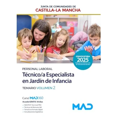 Imagen de Técnico/a Especialista en Jardín de Infancia (Grupo III Personal Laboral La Junta Comunidades Castilla Mancha). Temario Volumen 2