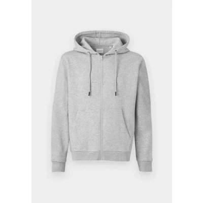 Imagen de JACK &amp; JONES Sudadera con capucha para hombre cremallera básica, gris claro, XXL