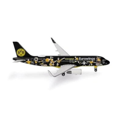 Imagen de Herpa Miniatura del avión Eurowings Airbus A320 BVB Fanairbus D AEWM, Escala 1/500, Modelo prefabricado, maqueta de colleción, modelismo, Avion sin Soporte, Figura Metal