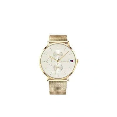 Imagen de Tommy Hilfiger Reloj Analógico de Cuarzo multifunción para mujer con correa malla acero inoxidable dorado 1781943