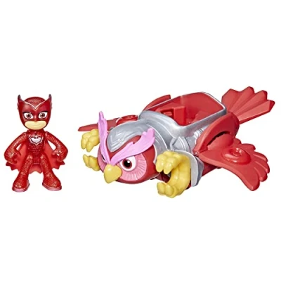 Imagen de PJ Masks Animal Power, vehículo Pyja Destrier Deluxe de Gluglu, Juguete Preescolar con figura a Partir 3 años F5342, Multicolor