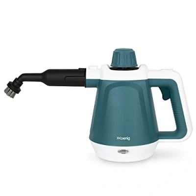 Imagen de H.Koenig Limpiador de Vapor manual NV680, Elimina el 99,99% las bacterias sin productos químicos, 3,5 bar, 40 g/min, Listo en 5 min, 13 Accesorios, Azulejos, Cocina, Baño, Ventanas, Tejidos