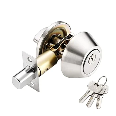 Imagen de Qrity Casa para Puerta Cilindro Bloqueo de Seguridad/Cerrojo, Latón + Acero Inoxidable, Re key Cerrar la