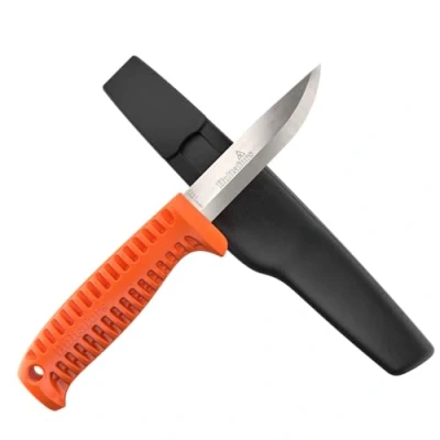 Imagen de Hultafors Cuchillo de artesano HVK Bio versión sostenible I multiusos Con empuñadura ergonómica y hoja acero al carbono funda enganche orificio para colgar 380150