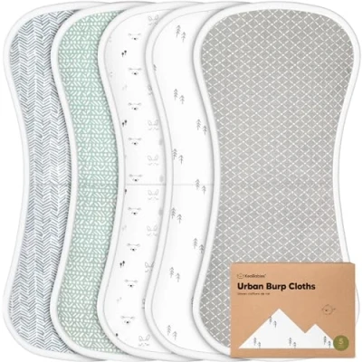 Imagen de Paños orgánicos para eructos bebés y niñas Paquete de 5 Ultra absorbentes Toalla Recien Nacida Trapos escupir Leche Babero Burpy Unisex, Niño, Niña (Nordic)