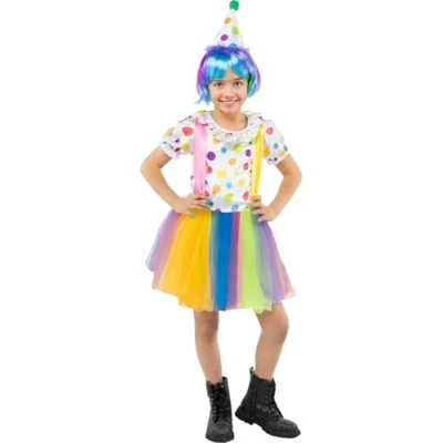 Imagen de Funidelia Disfraz de payaso para niña Payaso, Circo, Original y Divertido niños divertidos accesorios Fiestas, Carnaval Halloween Talla 7 9 años Rojo