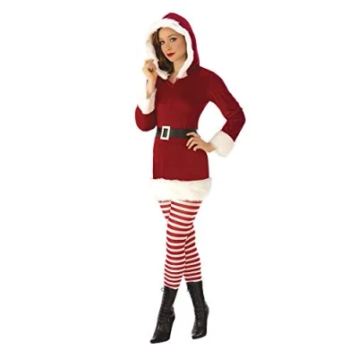 Imagen de Rubies Disfraz Miss Mama Noel Deluxe para mujer, Vestido con capucha y cinturón, Oficial Navidad, Eventos navideños, Carnavl, Fiestas
