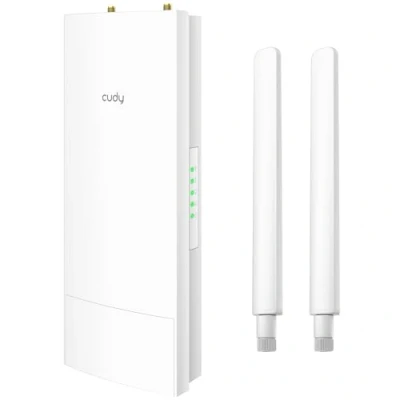 Imagen de Cudy Repetidor de doble banda AC1200 para exteriores, punto acceso, router, router WISP, PoE pasivo 24 V, protección contra rayos, temperatura trabajo 40 a 60 C.