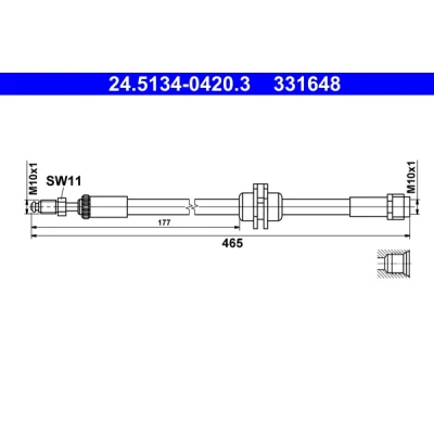 Imagen de ATE 24.5134 0420.3 Latiguillos de Freno 465 M10x1 BMW: X1