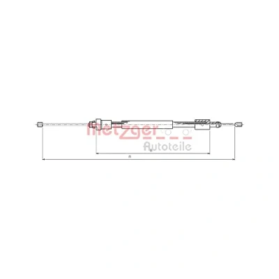 Imagen de METZGER 10.4705 Cable de Freno Mano Atrás izquierda 1745/1405 COFLE PEUGEOT: Partner I Combispace, CITROËN: Berlingo / First