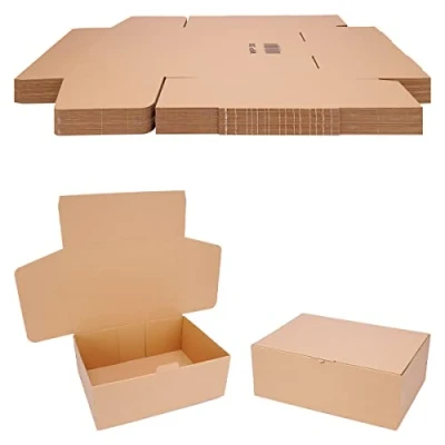 Imagen de verpacking Cajas plegables 350 x 250 130 mm Marrón (dimensiones exteriores 355 255 135 mm) WP 50 Embalaje DHL cartón Hermes DPD GLS (50 piezas)
