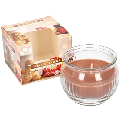 Imagen de KOTARBAU® Vela perfumada en frasco de cristal, Aroma agradable, Velas decorativas, vaso cristal perfumada, aromática, Duración 18 h, a galletas, Idea regalo, Marrón