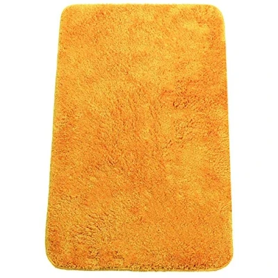 Imagen de Brandseller Alfombra de baño moderna chenilla en estilo tupido, color crema, verde, turquesa, burdeos, gris y pardo, aprox. 50 x 70 cm, poliéster, naranja, 80 cm