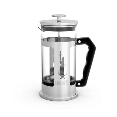 Imagen de Bialetti prensa de café Preziosa, filtro francesa para o té, cuerpo acero inoxidable y recipiente vidrio borosilicato, apto lavavajillas, 350 ml, 3 tazas