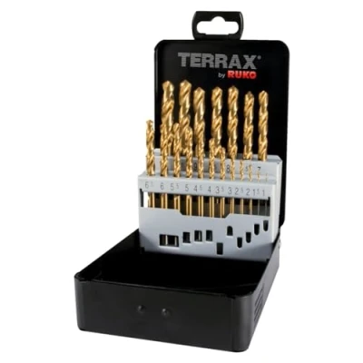 Imagen de Ruko A250214T Juego de 19 brocas DIN 338 Tipo N HSS TiN rectificadas