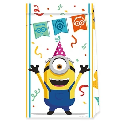 Imagen de Procos Bolsas de Regalo para Caramelos, diseño Minions Rise of GRU Fiesta, tartán, Multicolor (PR94099)