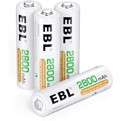 Imagen de EBL 2800mAh AA de Alta Capacidad Ni MH Pilas Recargables 1,2V para los Equipos Domésticos 4 Piezas