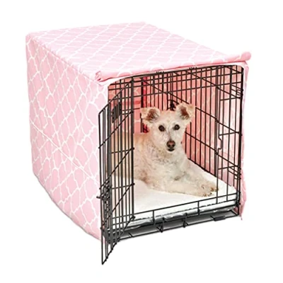Imagen de New World modelo BCVR 30PKT Funda para jaula de perro con protección textil teflón, jaulas y MidWest 76,2 cm, diseño en color rosa