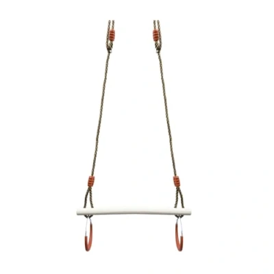 Imagen de Gartenwelt Riegelsberger Set de trapecio multifunción con anillos gimnasia trapezoidal madera dura para colgar, columpio infantil, dispositivo