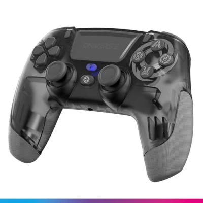 Imagen de Oniverse Mando para PS4 PS3 PC ANDROID iOS, Jack de cascos, Inalámbrico, vibraciones ajustables, panel táctil, botones macro traseros, modo Turbo, Wake up, Revolt (Mercury Grey/Gris)