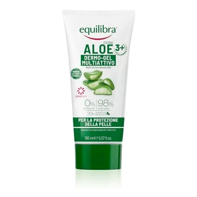 Imagen de Equilibra Cuidado Corporal, Aloe Dermo Gel, Gel Calmante a base de Vera, Crema Corporal para el Enrojecimiento, Alivio Después del Sol, Post Depilación o Afeitado, Pies Cansados, 150 ml