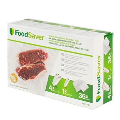 Imagen de Foodsaver bolsas de envasado al vacío reutilizables, Para dispositivos FoodSaver, Sin BPA, Paquete Múltiple, 5 rollos, 36