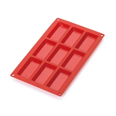 Imagen de Lékué Molde repostería para mini bizcocho Financier,silicona platino Rojo, 9 cavidades