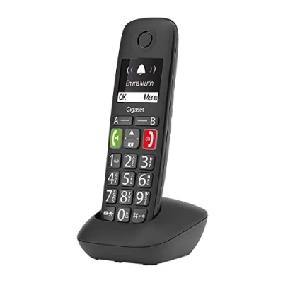 Imagen de Gigaset E290 Teléfono (Teléfono DECT/analógico, Terminal inalámbrico, Altavoz, 150 entradas, Identificador de llamadas, Negro)