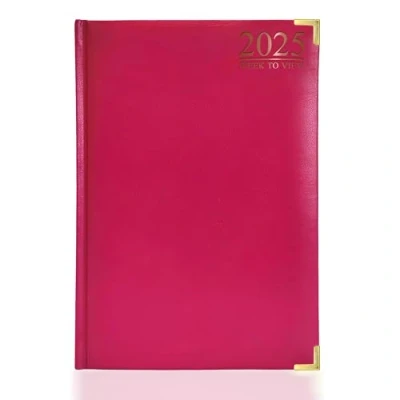 Imagen de G4GADGET Agenda 2025, tamaño A5, vista semanal, color rosa, planificador vibrante para planificación detallada y organización personalizada