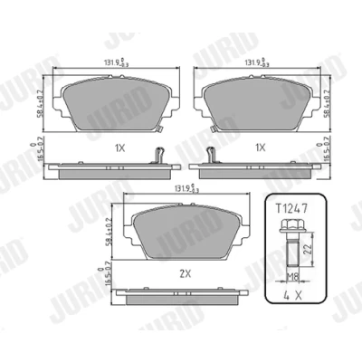 Imagen de JURID 572429J Juego de pastillas freno con avisador acústico desgaste accesorios HONDA: Accord 6 Limousine, 6, MG: MG ZR Hatchback