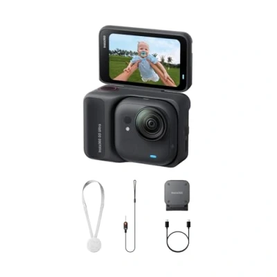 Imagen de Insta360 GO Ultra Negro Medianoche Pequeña cámara 4K Manos Libres, Ligera y Portable, Excelencia con Poca luz, Montaje polivalente, FlowState, 200 min de batería, Impermeable 10 Metros, Bici