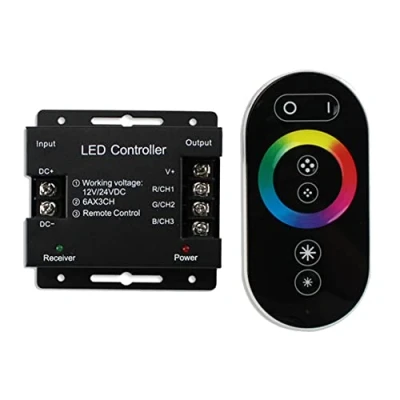 Imagen de Hduacuge DC12 24V LED Strip Light RF Touch Remote Controller Dimmer para 5050 RGB Tape Lights Adjust Brightness