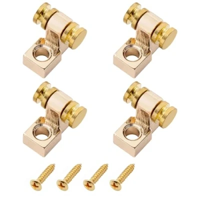 Imagen de Musiclily Guitarra Rodillo Guías de Cuerda String Guides Trees Retainers para Fender Strat Tele Eléctrica, Dorado (4 Piezas)