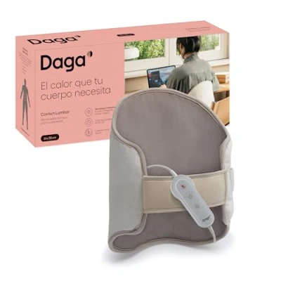 Imagen de DAGA Almohadilla Térmica Lumbar, Tecnología Intellisense, Doble Tejido, Multi Temporizador, 4 Temperaturas, 61x38 cm