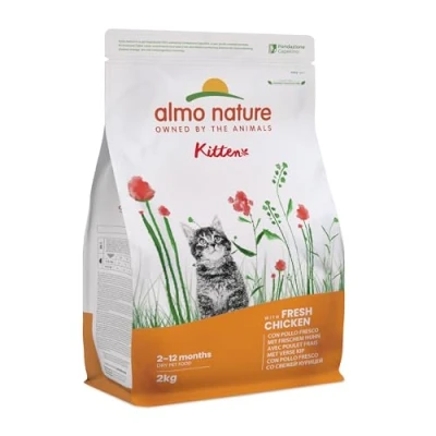 Imagen de Almo Nature Pienso , Gatitos Pequeños Holistic Kitten Pollo y Arroz (2 kg). Comida para Gatos Junior Natural. Alimento Balanceado Seco, Alto en Proteínas.