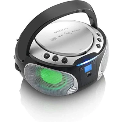 Imagen de Lenco Radio CD Portátil SCD 550SI Plateado con Bluetooth, USB, FM