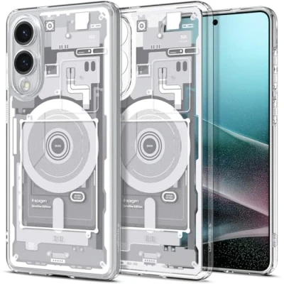 Imagen de Spigen Funda Ultra Hybrid MagFit Compatible con Samsung Galaxy S25 Edge 5G Zero One Blanco