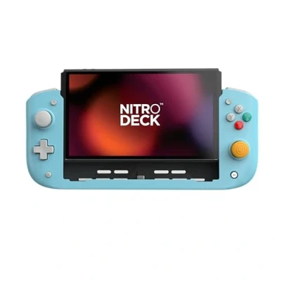 Imagen de CRKD Nitro Deck Professional Handheld Controller with Zero Stick Drift for Nintendo Switch and OLED (Retro Blue Nostalgia Collection)