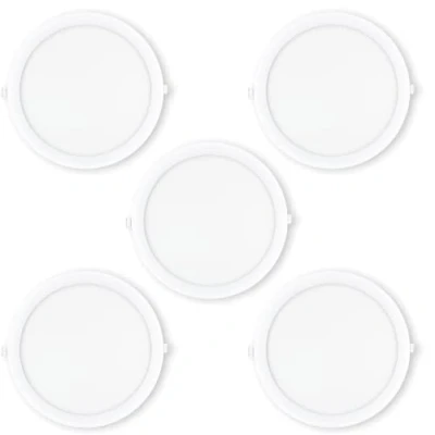 Imagen de CLAR Hybec Downlight LED techo empotrable, Foco Interior techo, Driver incluido, Luz Fría 6000ºK 24W (Pack 5)