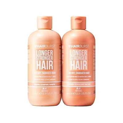 Imagen de HAIR BURST Champú y Acondicionador para Cabello Seco/Dañado Bloqueo de Humedad, Protege Color Vitamina B5, Almendra, Higo Sin Silicona, Hecho en UK