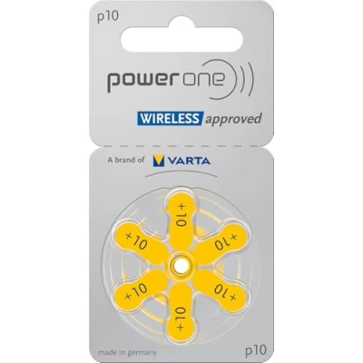 Imagen de Power One P 10 Pilas para parejas auditivo, 0 % mercurio, paquete con 6 unidades