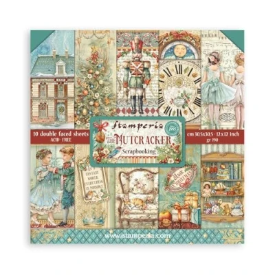 Imagen de Stamperia Scrapbook Paper Pad for Scrapbooks, Albums, Card Making, Bullet Journals, and More, Acid Free, Double Sided, Perfect Hobbies, Crafts Gifting (The Nutcracker) (30,5 x 30,5 cm)