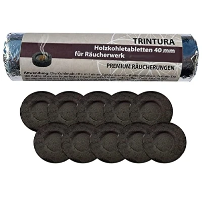 Imagen de carbón ahumado para ahumar, 40 mm, pastillas de autoencendido, incienso y quemador